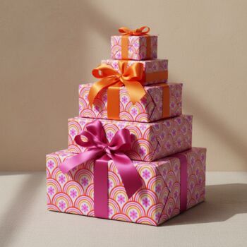 Cosmos Pink Flower Gift Wrap Set, 9 of 11