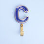 G Decor Alphabet Blue Crackle Hooks Antique Brass, thumbnail 6 of 10