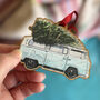 Vw Campervan With Christmas Tree Decoration, thumbnail 5 of 5