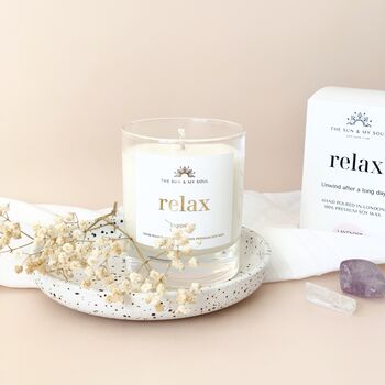 Relax Lavender Scented Luxury Soy Wax Candle Gift, 2 of 3
