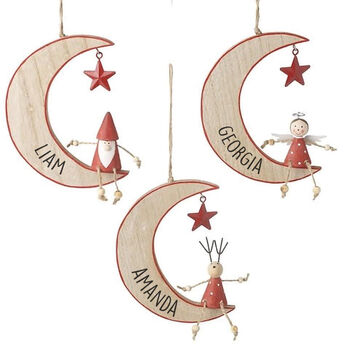 Personalised Wooden Moon Decorations, 2 of 3
