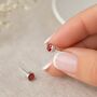Sterling Silver Garnet Stud Earrings: January Birthstone Gift – 7mm, thumbnail 2 of 10