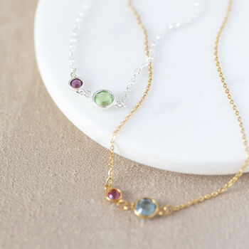 Mother And Child Birthstone Link Necklace, 5 of 11