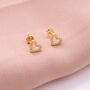 'You Did It' Silver Gold Heart Stud Earrings, thumbnail 5 of 7