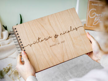 Wedding Guest Book Alternative Engraved, 11 of 12