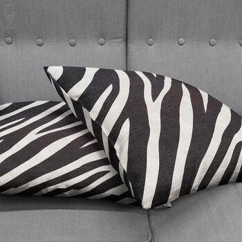 Black And White Zebra Themed Soft Cushion Cover, 4 of 7
