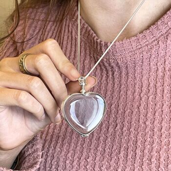 Silver Heart Locket Necklace Girlfriend Gift, 3 of 8