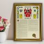 Unframed Surname History Scroll With Coat Of Arms, thumbnail 3 of 11
