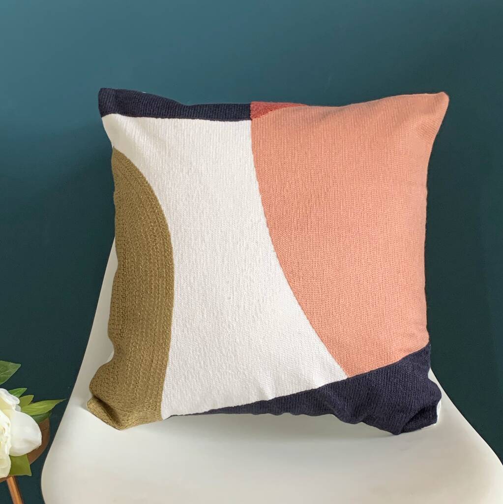 pink and navy cushions