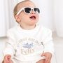 My First Holiday Personalised Embroidered Holiday Airport Sweatshirt Jumper, thumbnail 1 of 8