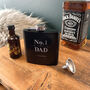 Personalised No.One Dad Scroll Engraved Black Metal Hip Flask 6oz, thumbnail 2 of 7
