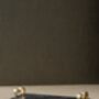 Handmade Rectangular White Marble Tray With Gold Square Handles, thumbnail 6 of 9