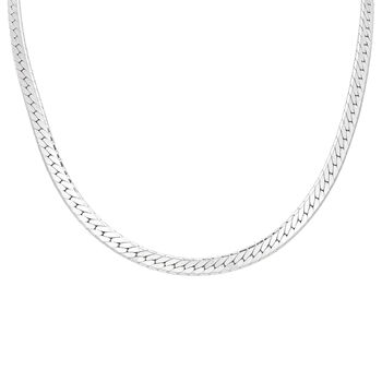 Sterling Silver Chunky Flat Snake Chain Necklace, 2 of 5