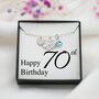 70th Birthday Necklace – Sterling Silver Heart Infinity Charm, Personalised Jewellery Gift For Her, thumbnail 4 of 8
