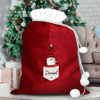 Personalised Gonk Family Red Christmas Sack, 4 of 4