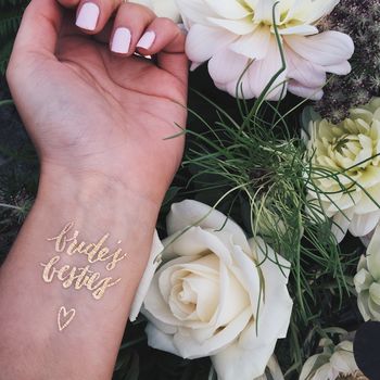 Bride's Besties Hen Party Gold Temporary Tattoos, 5 of 5