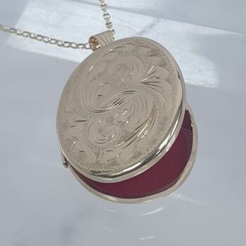 Handmade 9ct Gold Locket With Hand Engraving, 5 of 12
