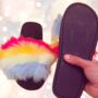 Christmas Slippers Fluffy Rainbow Joy, thumbnail 3 of 4