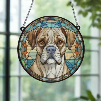 Boxer Stained Glass Effect Suncatcher, 5 of 6