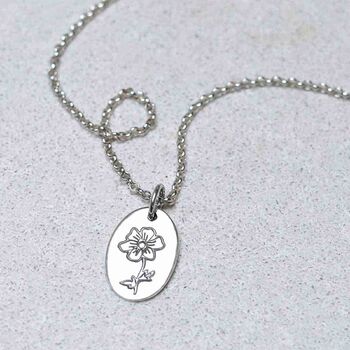 Sterling Silver October Birth Flower Necklace, 5 of 8