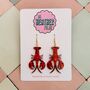 Small Red Glitter Lobster Earrings / You're My Lobster Gift / Romantic Earrings / Valentines Gift, thumbnail 1 of 6