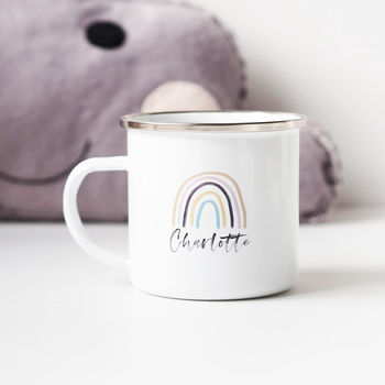 Personalised Children's Name Rainbow Enamel Mug, 2 of 8