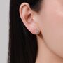 Blue Opal Heart Screw Back / Flat Back / Stud Earrings In Sterling Silver, thumbnail 5 of 12