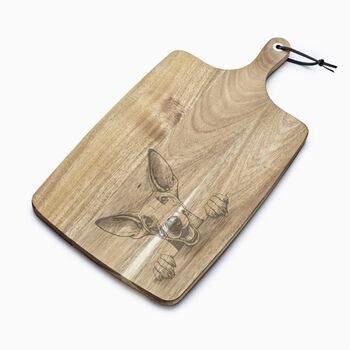 Personalised Ibizan Hound Engraved Acacia Serving Board, 3 of 9