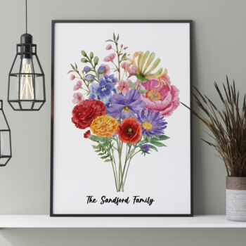 Personalised Birth Flower Family Print, 4 of 12