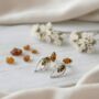 Handmade Silver And Amber Angel Wing Stud Earrings, thumbnail 2 of 3