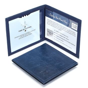 Blue Badge Permit Holder In Navy Italian Leather, 2 of 12