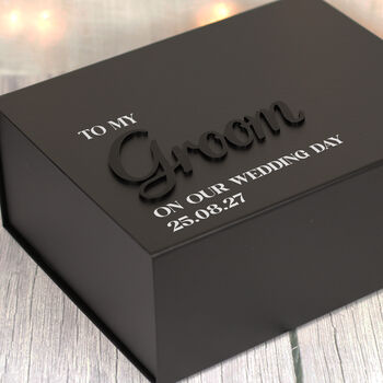 Personalised Groom Or Husband Black Gift Box, 3 of 4