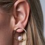 Gratia Curved Stud Earrings With Cultured Akoya Pearls, thumbnail 1 of 3