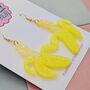 Split Banana Glitter Earrings, thumbnail 3 of 5