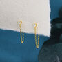 Sterling Silver Cz With Chain Ear Jacket, thumbnail 3 of 11