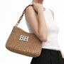 Personalised Margot Wicker Straw Patch Shoulder Bag, thumbnail 1 of 2