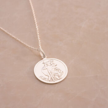 Sterling Silver St Christopher Personalised Pendant Necklace, 3 of 9