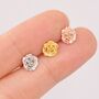 Petite Sterling Silver Rose Stud Earrings, thumbnail 7 of 12