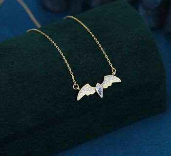 Cz Bat Necklace In Sterling Silver, 7 of 12