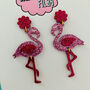 Flamingo Glitter Earrings, thumbnail 2 of 2