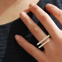 Sterling Silver Geometric Vertical Bar Ring, thumbnail 2 of 3