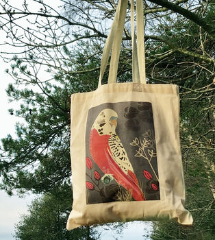 Coral Budgie Tote Bag, 2 of 4