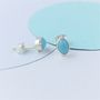 Turquoise And Sterling Silver Stud Earrings, thumbnail 2 of 9