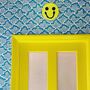 Smiley Face Wall Hanging Black And Neon Pink, thumbnail 2 of 4