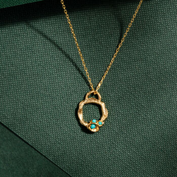 Real Turquoise Gold Vermeil Plated Eternity Necklace, 7 of 8