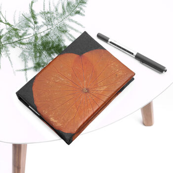 A6 Lotus Leaf Leather Notebook, 5 of 12