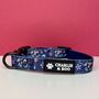 Navy And Pink Floral Dog Collar, thumbnail 1 of 3