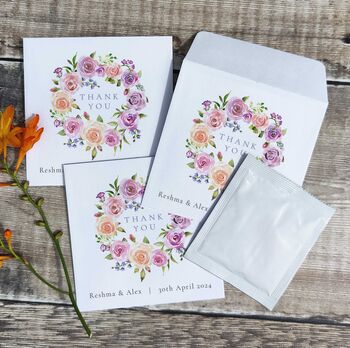 10 Wildflower Seed Packet Favours Pink Roses, 5 of 6