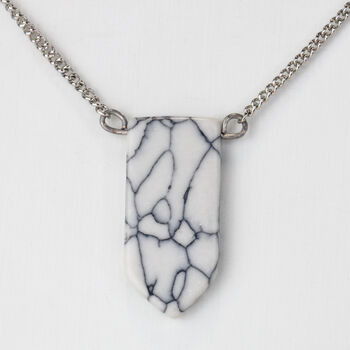 Double Layer Geometric Marble Pendant Necklace, 2 of 4