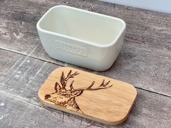 Stag White Butter Dish, 2 of 5